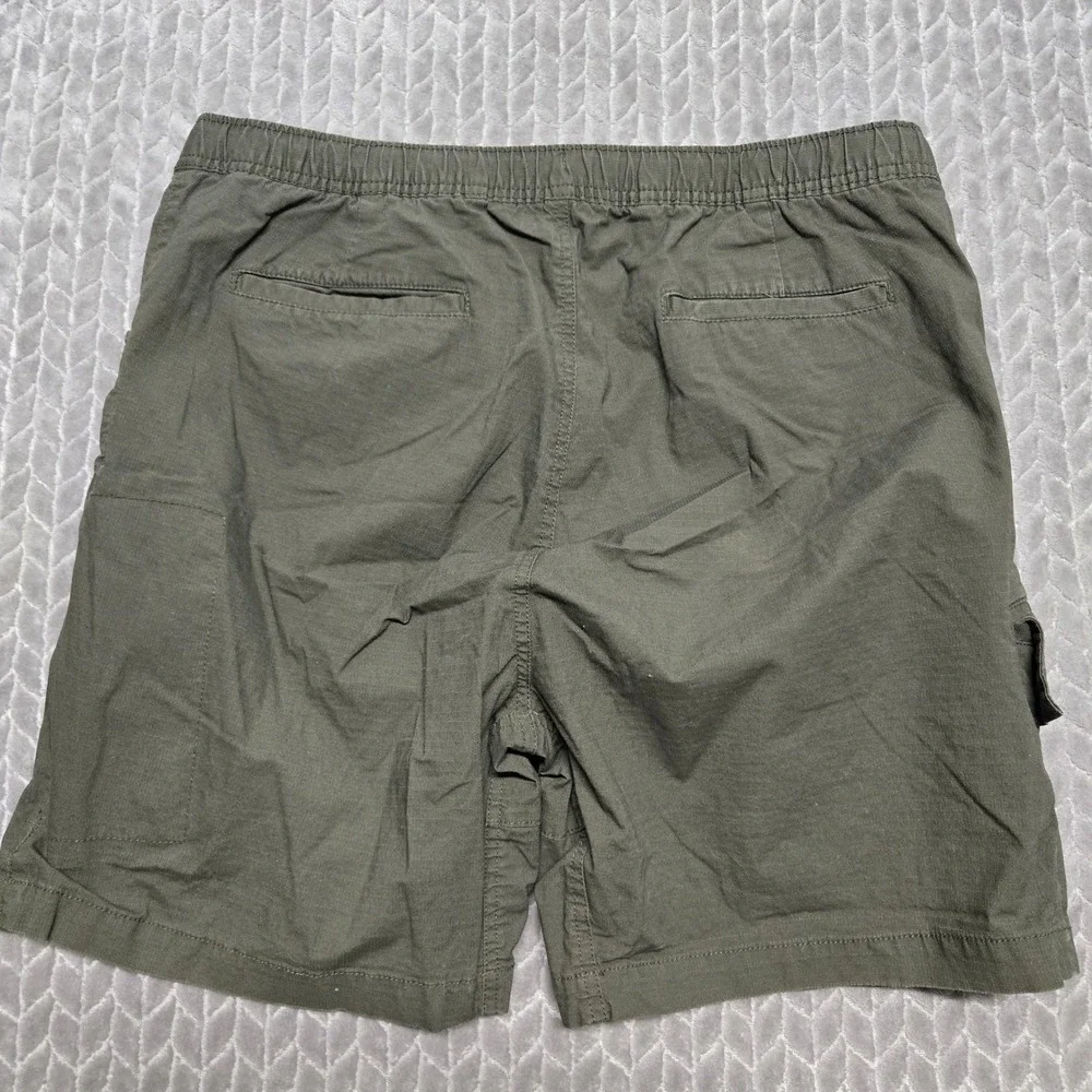 BYLT Premium Basics‎ Mens Cargo Shorts Olive Green Ripstop Stretch Size L 6in